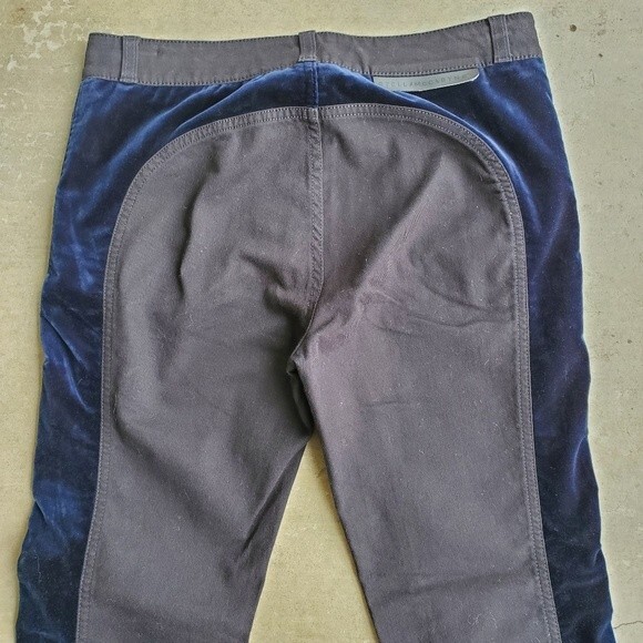 Stella McCartney Black Denim trimmed  Blue Velvet Slim Ankle Zip Jeans 27 - Picture 6 of 15